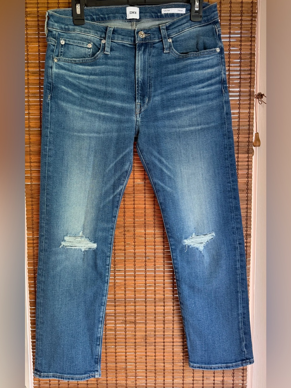NWT Edwin Elin Crop Straight Distressed Jeans Size 29 $178 - Picture 2 of 12